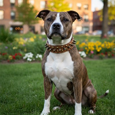 Close-up view of genuine leather dog collar showing double-reinforced stress points