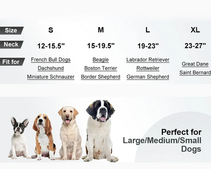 Dog collar colour options - multiple sizes available