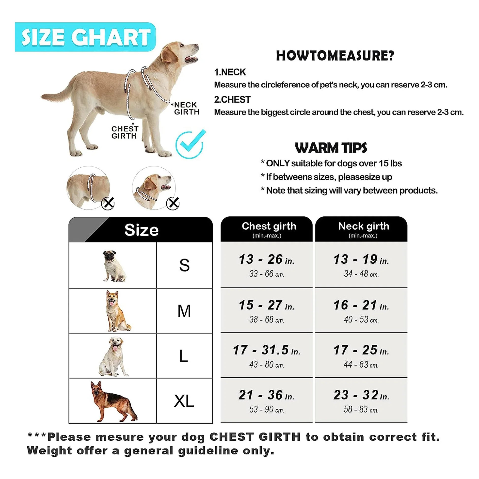 Dog harness size guide UK - find your perfect fit
