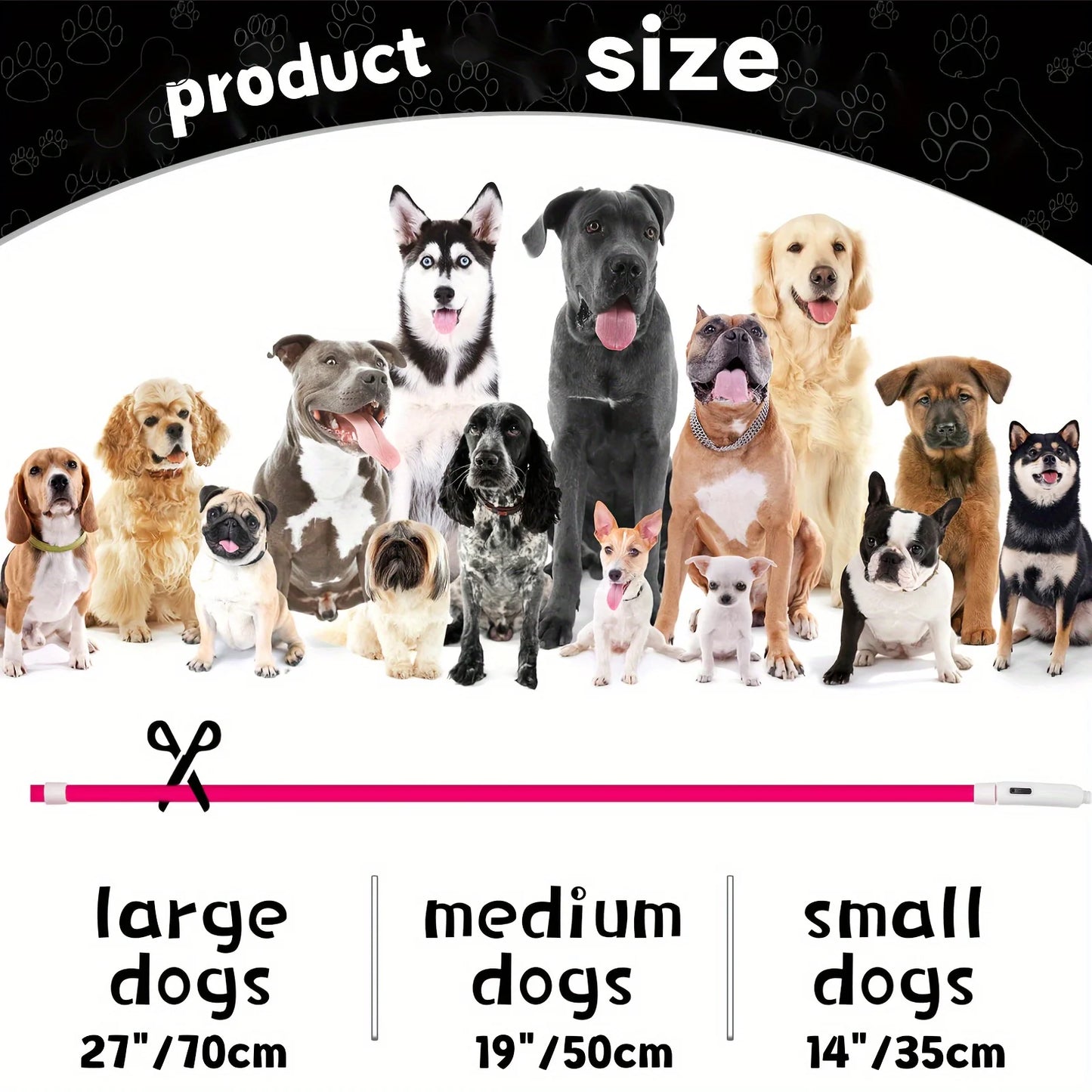 Luminous LED Dog Collar - Multiple Sizes S M L - Adjustable Fit
