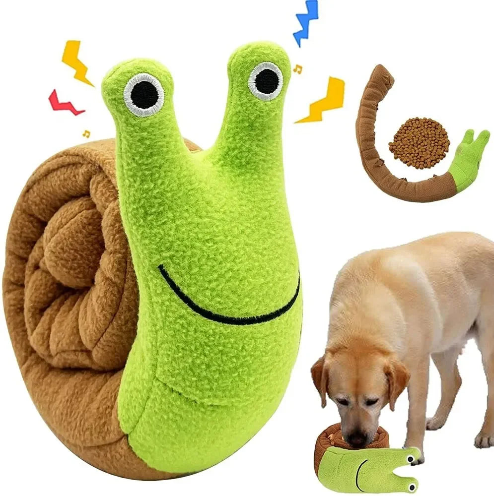 SnackSqueak interactive dog puzzle toy snail design for mental stimulation UK
