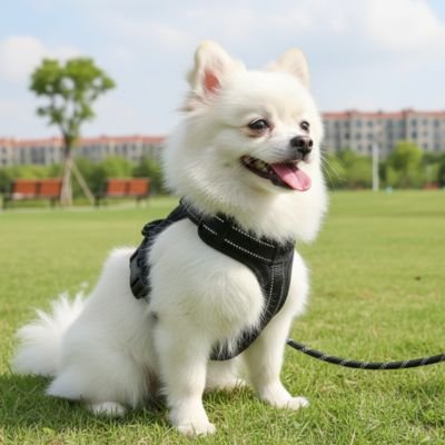 Black small dog harness UK — lightweight mesh, secure fit for small breeds
