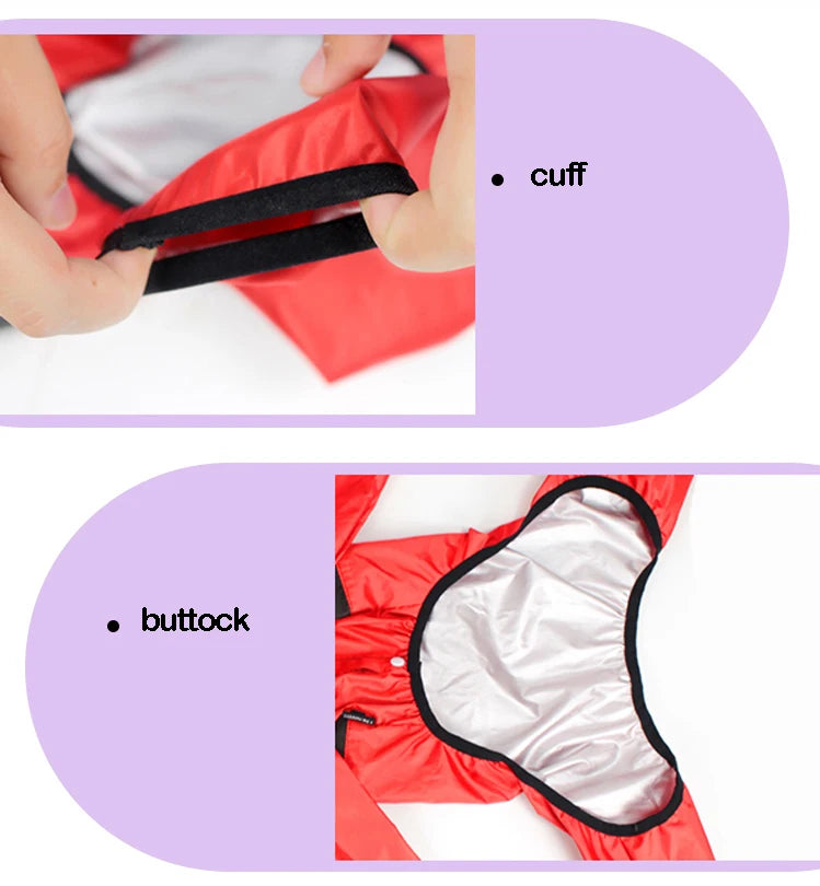 close-up pictures of the rain coat showing the cuff and buttock