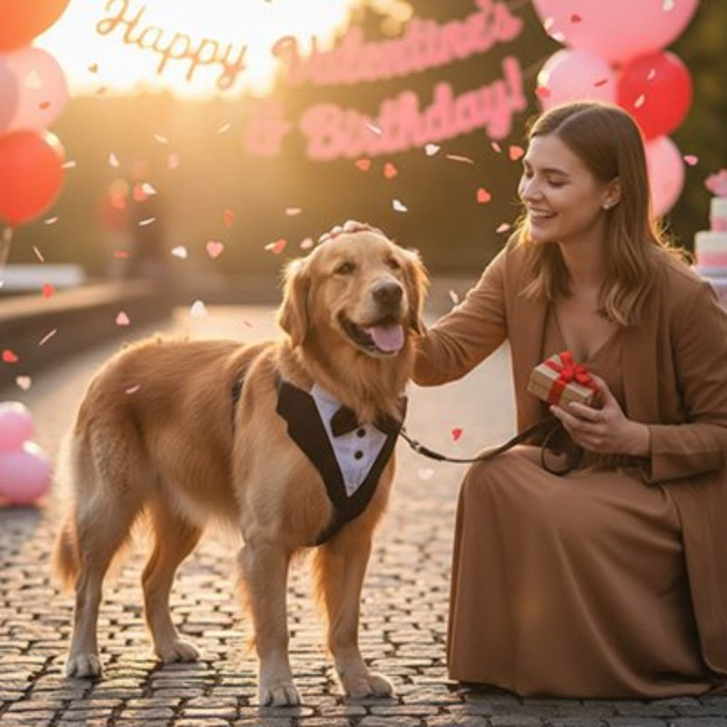 Tuxedo dog harness for weddings and special occasions