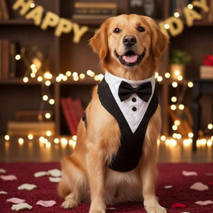 Comfortable tuxedo dog harness with adjustable straps