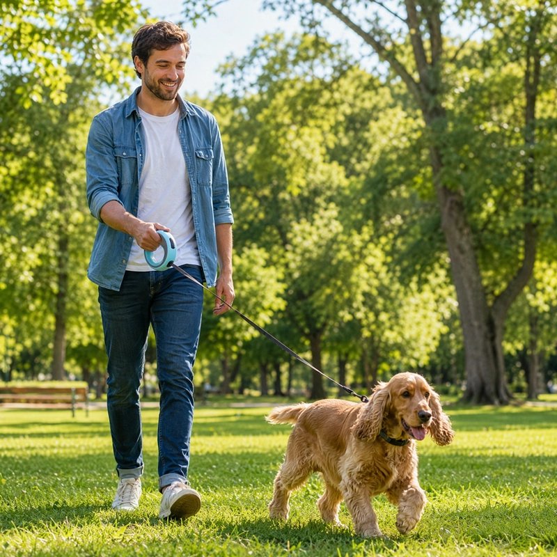 Blue RetractPro retractable dog lead