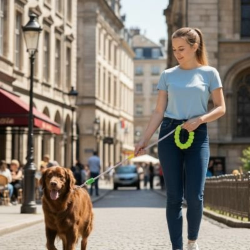 Shock-absorbing ShockGuard dog lead with padded handle