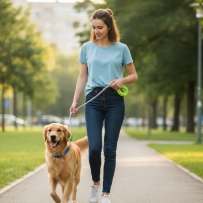Blue ShockGuard shock-absorbing dog lead