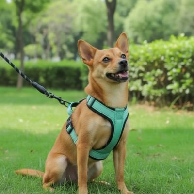 Green small dog harness — adjustable escape-proof harness for small dogs UK