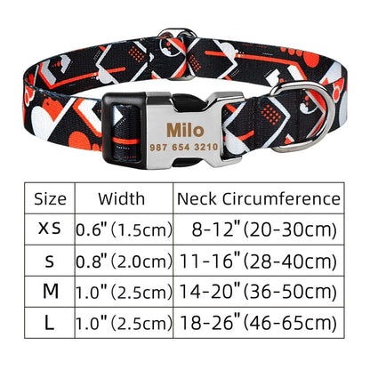 adjustabledogcollar black line orange white size board